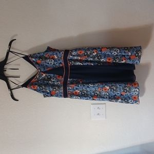 Lauren Conrad blue floral spaghetti strap dress size 14